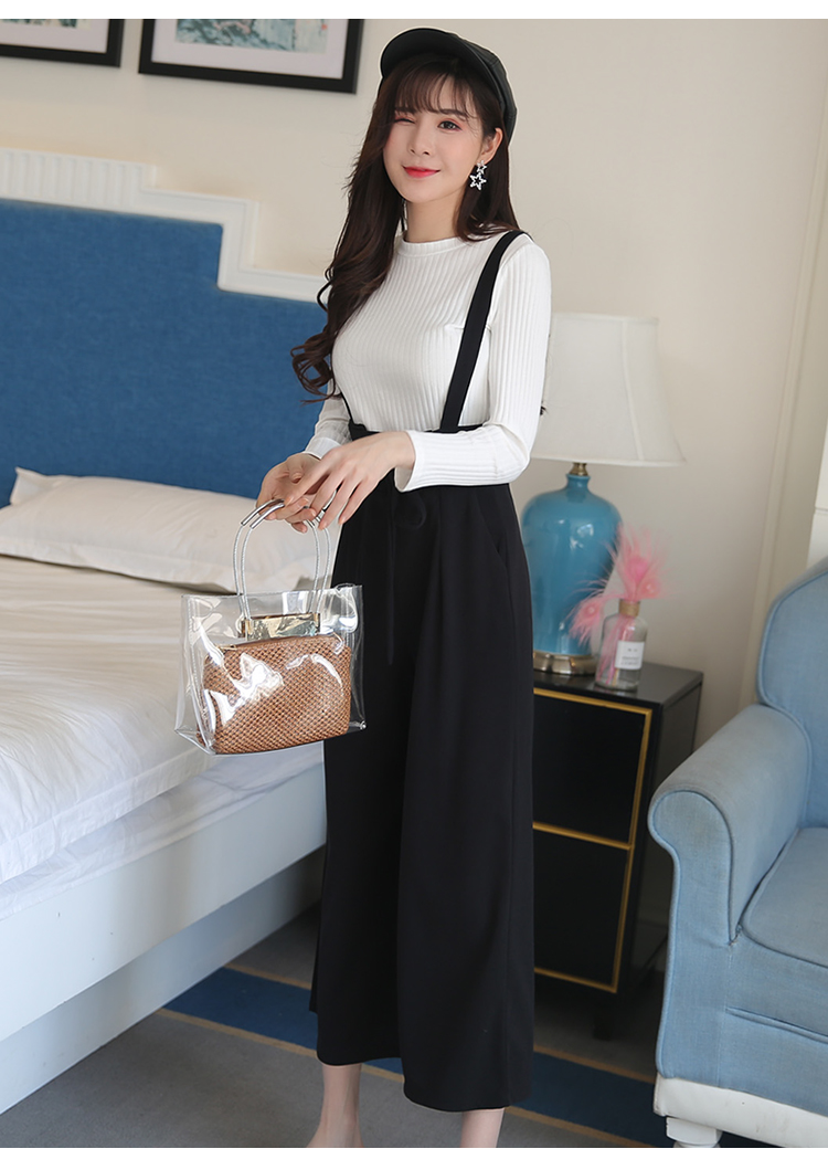 VK旗艦店 韓系百搭吊帶寬口褲連身褲時尚單品吊帶褲