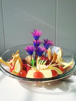 Nightclub Fruit Tray Decorated Flower Bar KTV Fruits Pan West Restaurant Fruit Tray Decoration Grass Flowers Siguapi Engraving Stencil