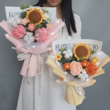 Продукты вязаный маленький цветочный букет милые подарки для подруги день рождения практические подруги поднялись на подсолнечный букет