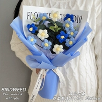 Средний/пухлый цветок/синяя бумага +подарочная сумка окон