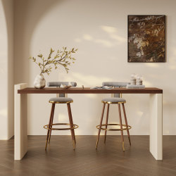 Medieval-Style Minimalist Bar Table for Home Use, Living Room Partition High Table, Walnut Wood Surface Decoration, Leisure High Bar Table