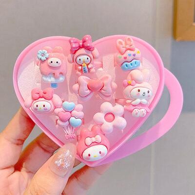 Children's Ring for Girls, Frozen Elsa Princess Imitation Diamond Gemstone Small Ring, Girl's Heart-Shaped Jewelry Gift Box — 5