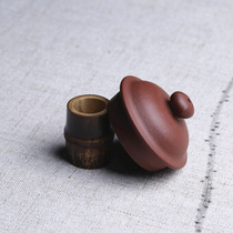 Natural bamboo pot cover rack tea art tea set tableware bamboo festival cover holder pen holder kung fu tea ceremony spare parts