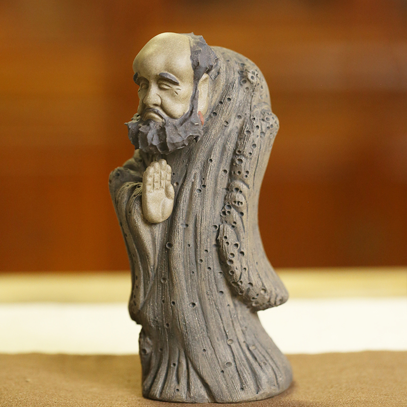 Fine purple sand can raise handmade tea Pet tea play Dharma monk Tea ceremony Tea art Tea tableware ornaments Small sculpture