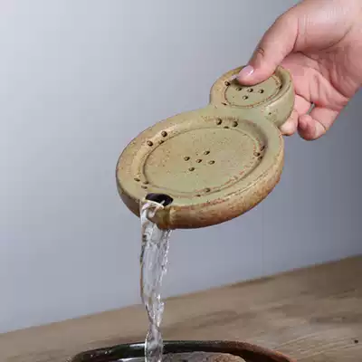 Coarse pottery imitation wood-fired purple sand cup holder Kiln change pot holder Pot holder tea tray pad Washed tea sea dry bubble table drainage