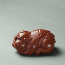 Boutique handmade purple sand tea pet tea play zodiac pig lucky pig tea sea ornaments tea ceremony set accessories