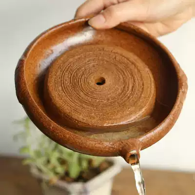 Kiln changes to imitation wood-fired handmade coarse pottery pot holder, pot holder, pot mat, tea sea dry bubble table, drainage tea holder, tea tray, tea set