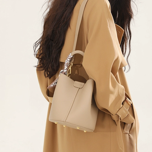 Модная кожаная корзина, барсетка, сумка через плечо, из натуральной кожи, городской стиль, воловья кожа