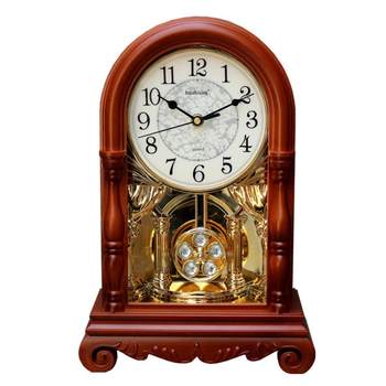 European-Style Retro Clock, Creative Home Desk Clock, Large Vintage Pendulum Clock for Living Room, American-Style Desktop Ornament, Tabletop Clock