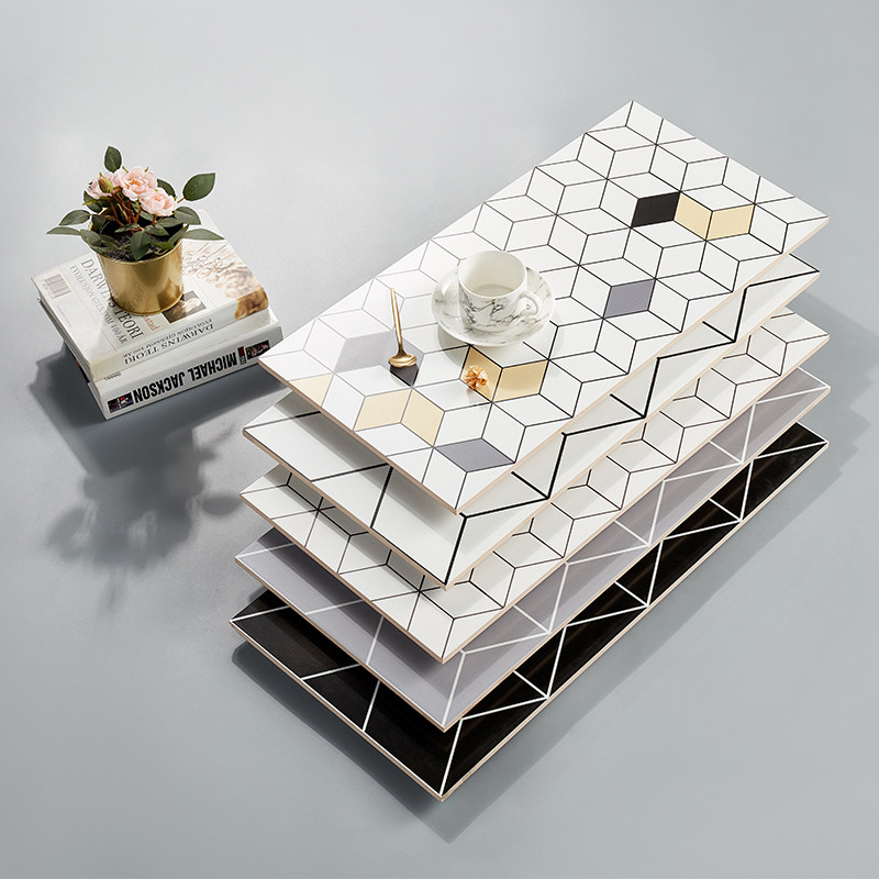 Nordic Minimalist Makeup Room Wall Brick Black & White Kitchen Necropolis Glazed Kitchen Porcelain Sheet Tiles 300600