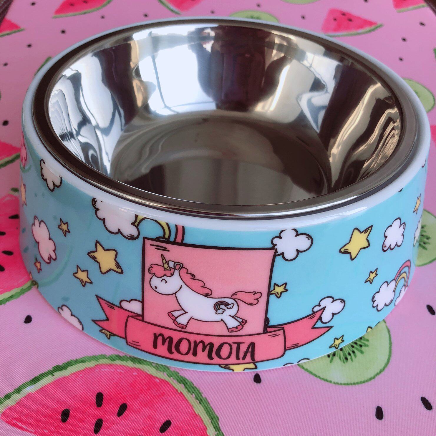 So cute stainless steel dog bowl 2 in 1 dog bowl pet food bowl cat rice bowl dog food bowl non-slip water bowl - Taobao