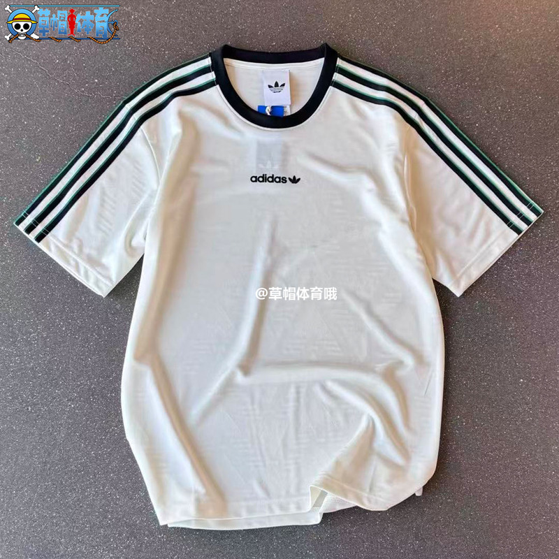 Adidas Trefoil 26 Spring Men's and Women's Bruised Banana Jacquard Sports Short-Sleeve T-Shirt Ke2139