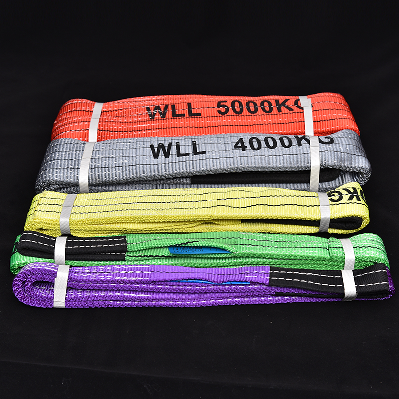 1-3 tons lifting sling with crane sling cart with colored flat harness hanger Polyester Fiber Pendant strap