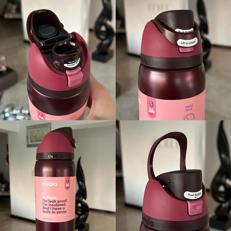 NEW Owala FreeSip 32oz Black Cherry Insulated Stainless Steel