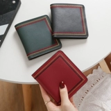 Бумажник, короткая сумка через плечо, свежий складной маленький ультратонкий модный картхолдер, из натуральной кожи, коллекция 2021, в корейском стиле