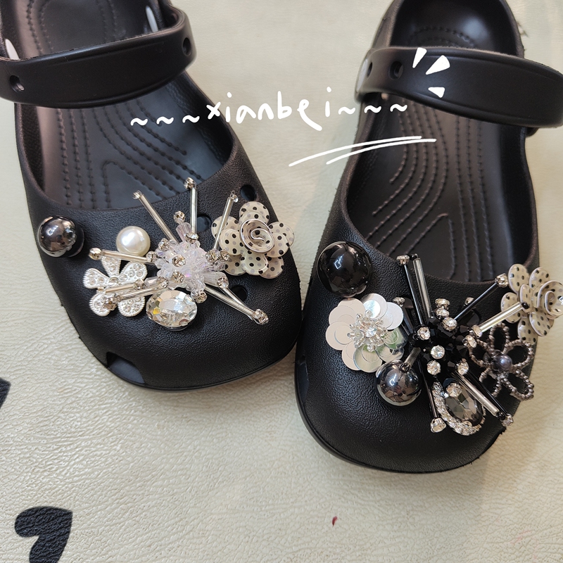 【Dark Night Ballet】Suitable for Crocs Clogs, Ballet Shoes, Jelly Shoes, High-End Shoe Accessories