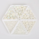 Бежевое украшение-шарик из жемчуга ручной работы, заколка для волос для маникюра с бантиком, аксессуар для волос, 14mm