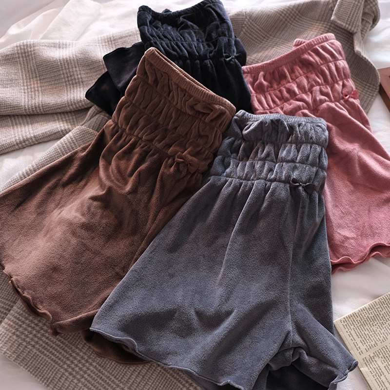 Flying general feel high waist warm gold velvet warm Palace pants thin non-bloated high waist pants