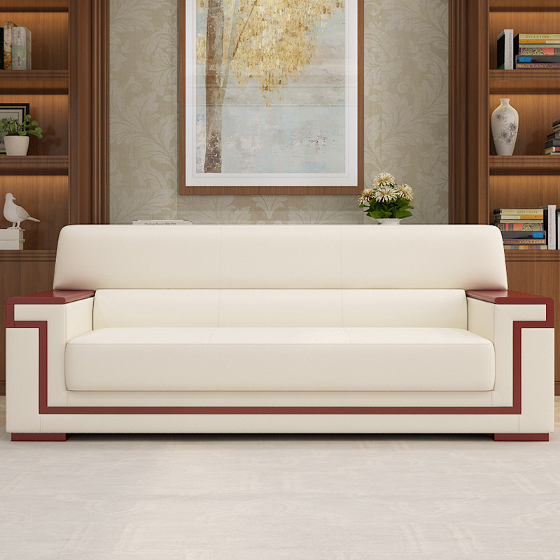 Office sofa tea several furniture Chinese simple living room business negotiate boss reception double leather combination