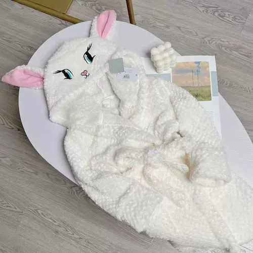 Коралловый бархатный банный халат с капюшоном, пижама, подходит для подростков