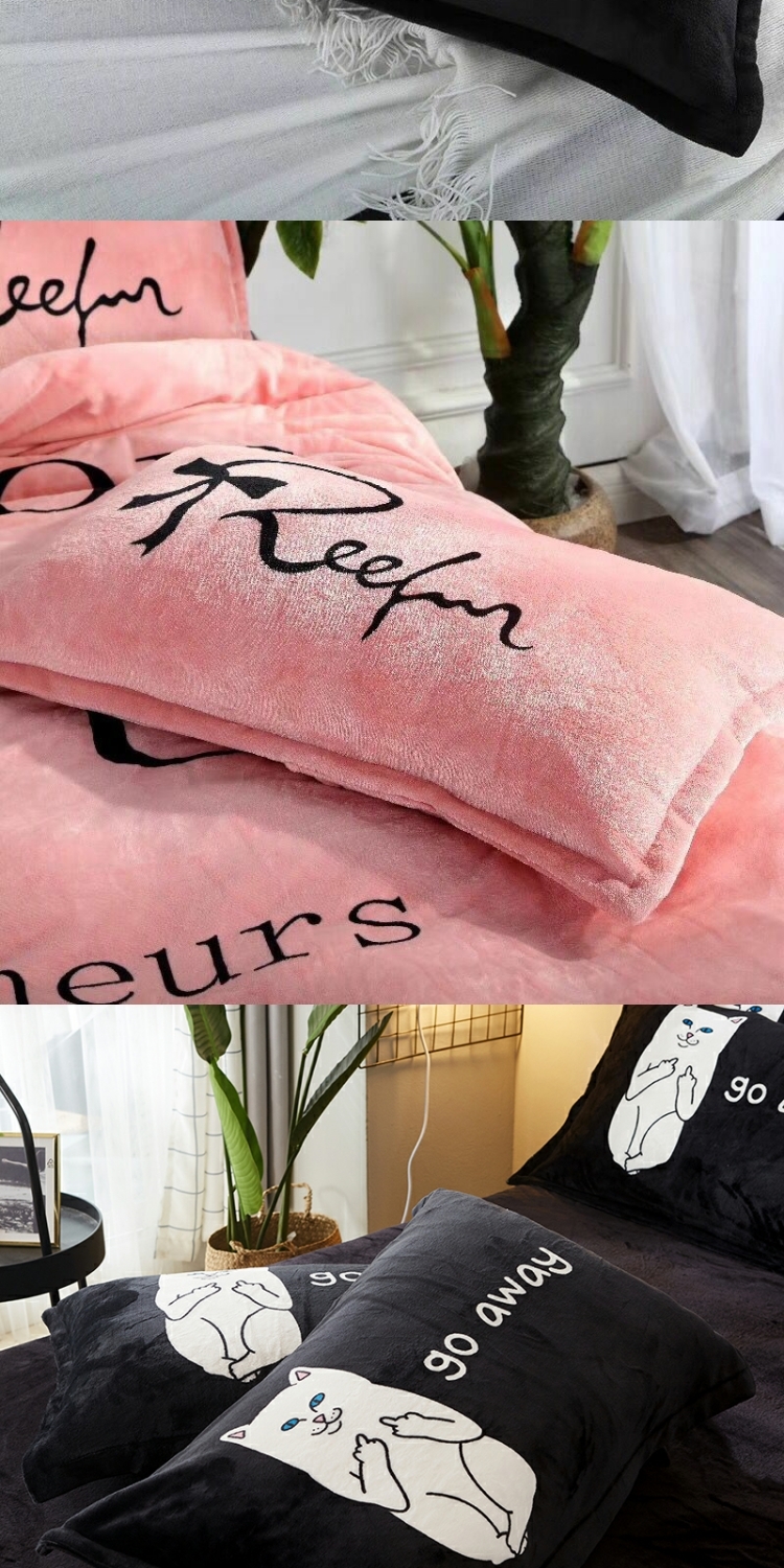 Gối nhung san hô cặp của flannel sinh viên ký túc xá dày flannel gối gối đặt - Gối trường hợp gối tựa lưng