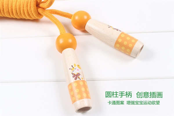 Bỏ qua đồ chơi thể dục cho trẻ em Đồ thể thao học sinh đua xe đào tạo tiêu chuẩn nhảy dây nhảy thể thao bằng gỗ.25 - Thể thao ngoài trời / Casual / Triditional Đồ chơi búp bê em bé