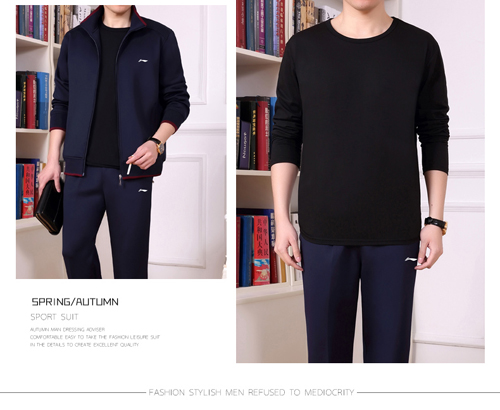 Bộ đồ thể thao mùa xuân Li Ning nam trung niên và tuổi xuân và áo ba lỗ chạy bộ trung niên thể thao - Thể thao sau bộ quần áo thể thao adidas