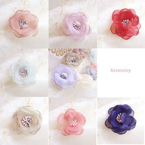 3 2 yuan two Korean organza mini three-dimensional small flowers baby clothes handmade DIY hair accessories headgear decorative accessories