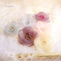 6 yuan five organza three-dimensional handmade diy flower simulation decals clothes decorations headgear fan accessories