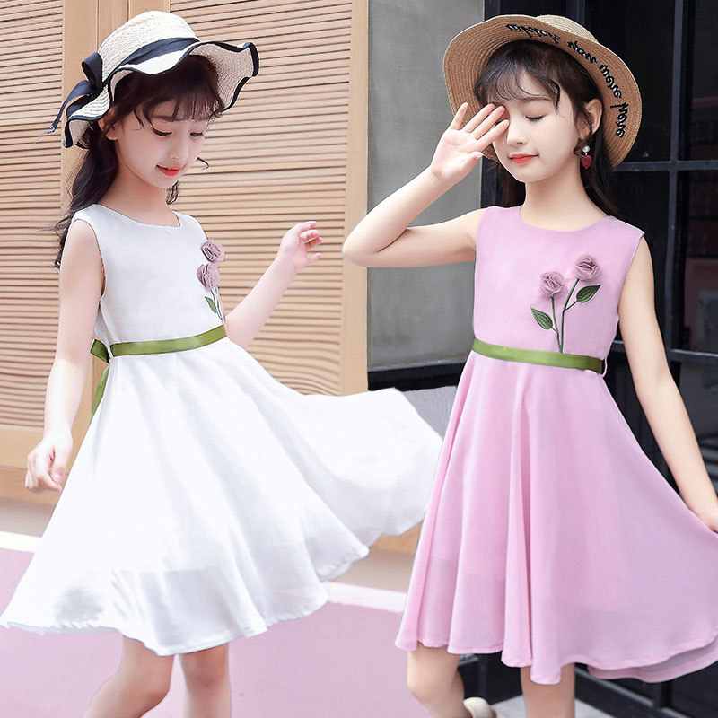 Girl 5 Summer clothes 6 Princess Lieven Dress 11 Summer 7 Children Foreign Pie 9 Little Girl Clothes 13 Summer 8-12