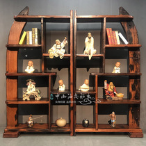 Old Ship Wood Bou Ancient Shelf Solid Wood Chinese Style Shelf Ancient Wind Multi-Treasure Cabinet Living Room Partition Antique Tea Shelf Display Cabinet