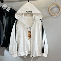 Striped Even hat Leisure jacket Female 2022 Spring new Korean version Fashion easing 100 hitch blouses Baseball Clothing Tide