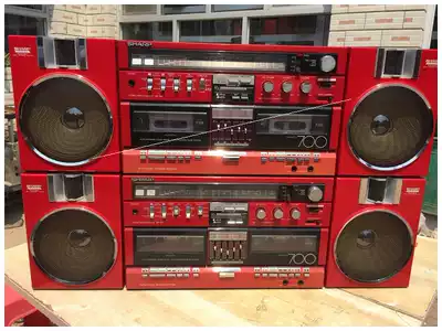 Japan imported original sound treasure sharp GF-700 recorder radio tape machine cassette machine Red