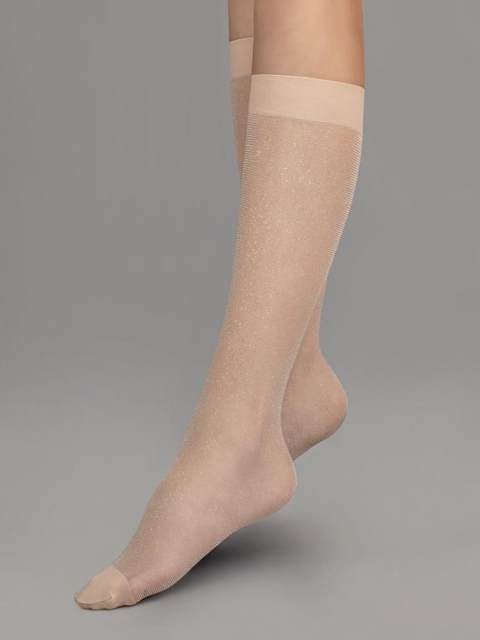 ສະດວກສະບາຍ elastic elastic FioreKaia20D ສົດໃສ pearlescent ສີເງິນ onion summer skin colors mid-calf sockings for women core-spun silk stockings