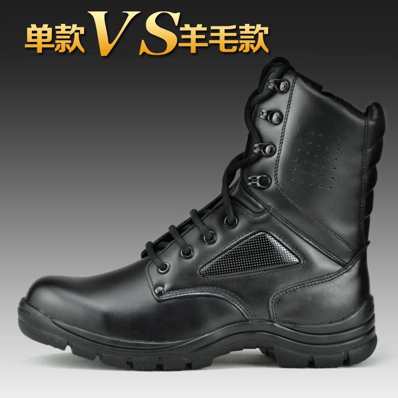 Military men's boots Winter wool boots Anti-cold boots Men's boots Gardown thickened Warm Genuine Leather Mid-Barrel Snowy Boots Cotton Boots