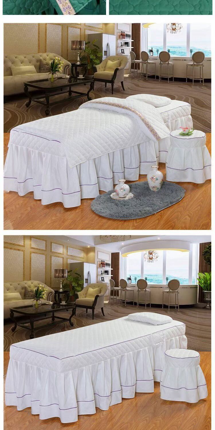 Làm đẹp trải giường bốn bộ thẩm mỹ viện châu Âu dành riêng cho cơ thể massage giường khử trùng Giường Hàn Quốc có thể được tùy chỉnh ga spa