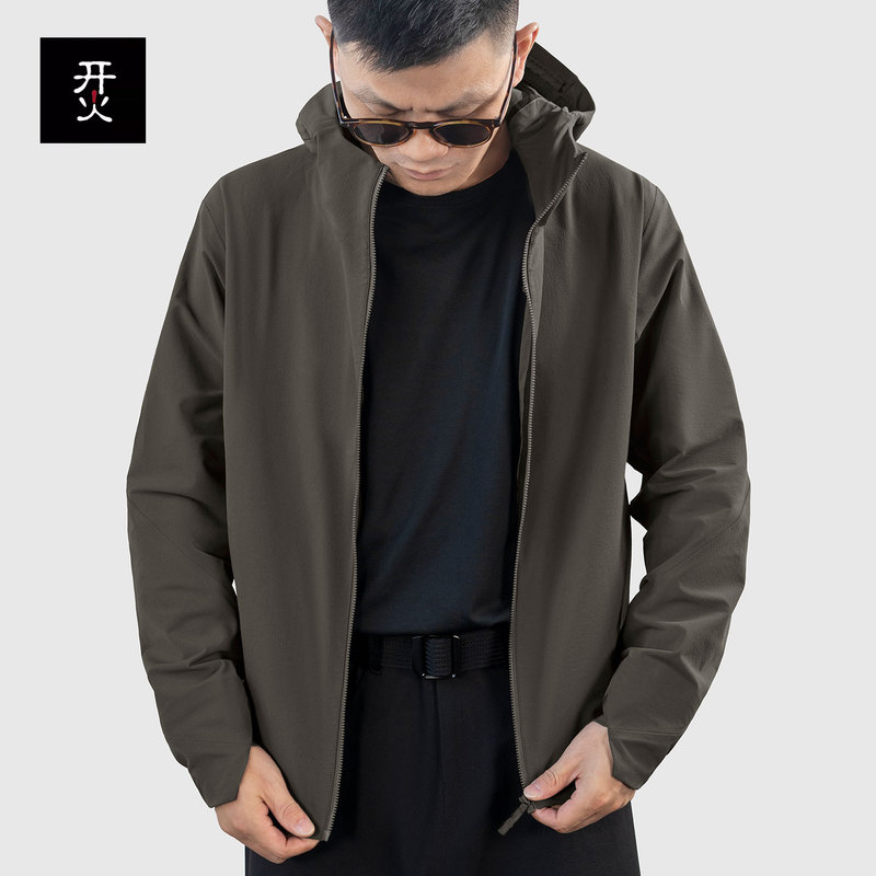 Korean Yarn Shangniao Isogon Light Outdoor Wear-Resistant Windproof and Waterproof Hooded Soft Shell Jacket Mx Business Jacket