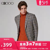 G2000 mens mall with the same classic plaid business suit mens blazer 98111504