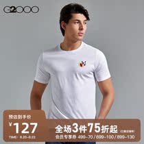 G2000 mens spring and summer new cotton round neck T-shirt mens transparent silicone pattern slim short-sleeved