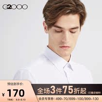 G2000 Mens youth wear Simple slim-fitting crisp business formal quick-drying fabric shirt Short-sleeved shirt Men*