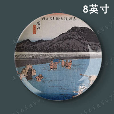 8-inch song Sichuan Guangju Floating Painting Paintings collection Decorative Porcelain Disc Hanging Disc Pendulum Disc Creative Art Disc ceramic disc