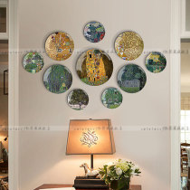 8-inch kiss and hug Klimt collection ceramic plate American hanging plate famous painting decoration porcelain plate Wall