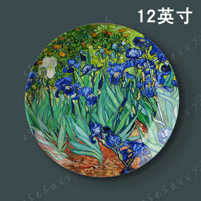 12-inch Van Gogh oil painting porcelain plate Hanging plate Decorative plate Wall sitting plate pendulum plate Ceramic plate Creative home craft plate