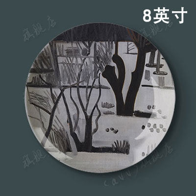 8 inches for the Brussels Munn Scenic oil painting Decorative Ceramic Disc Modern decorative hanging disc art disc