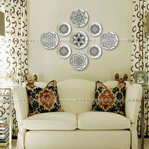 10 inch new Chinese classical black and white flower plate Living room entrance wall decoration hanging plate craft gift plate sitting plate