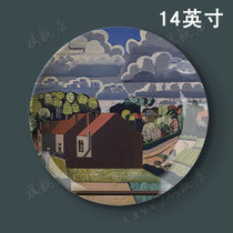 14-inch Jean Brussels Mans oil painting Decorative ceramic plate Decorative plate Wall hanging plate Painting plate Art plate
