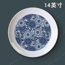14-inch inner circle blue and white porcelain plate hanging plate decorative plate Wall sitting plate setting plate Ceramic plate Chinese restaurant gift plate
