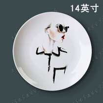 14-inch ANT NIO SOARES fashion hand-painted style porcelain plate hanging plate Decorative plate wall plate Ceramic plate