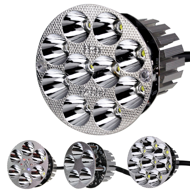 电动车灯踏板车摩托车led大灯射灯泡超亮强光内置12V-80V远近光灯