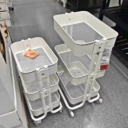 Youyi Small Cart Storage Rack for Home Kitchen, Mobile Multi-Layer Storage Rack for Bedroom with Wheels, Thickened Baby Snack Rack